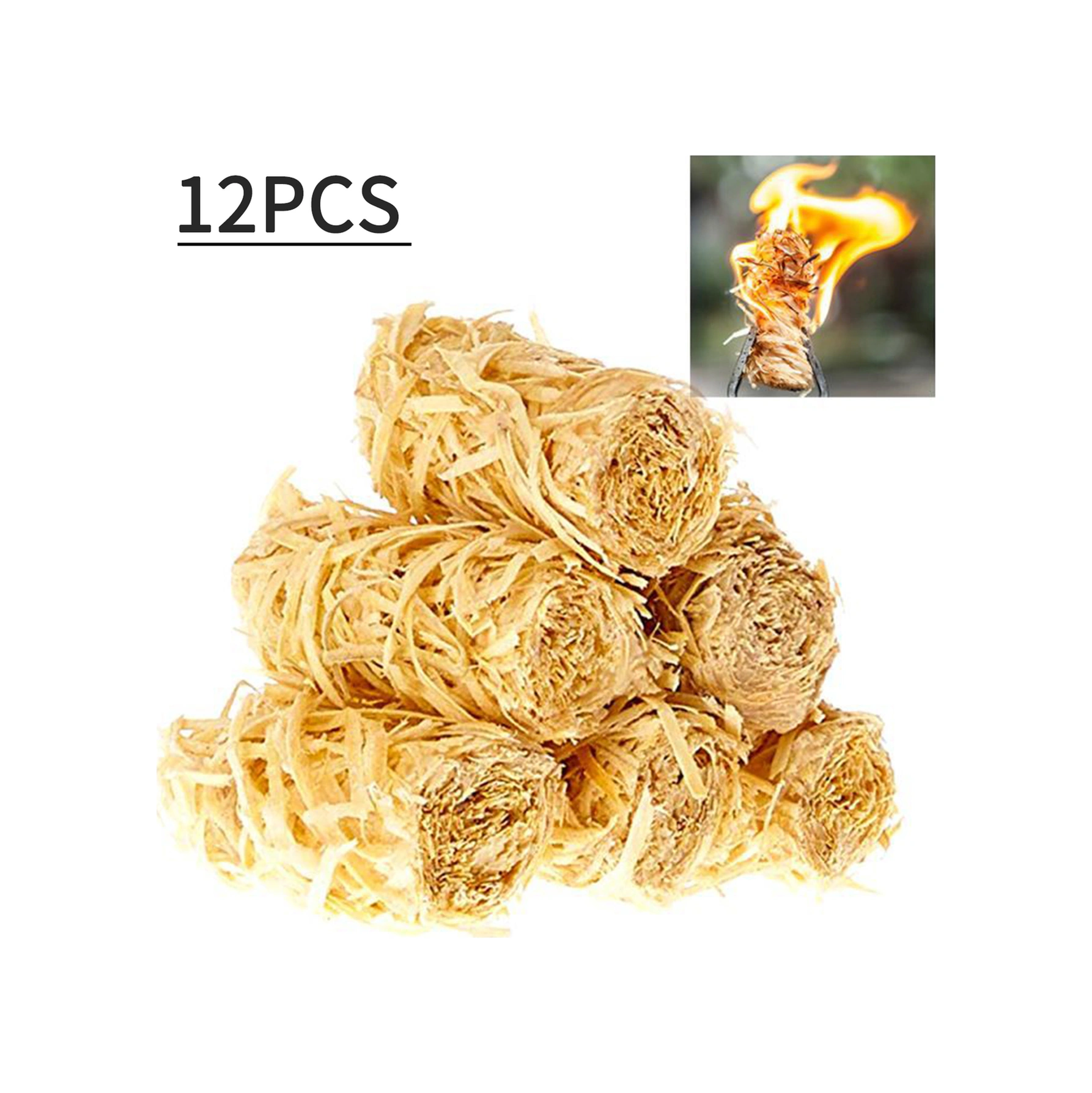 Youmex 12 Adet Odun Yünü Çöpü - Barbekü Işıklandırıcı Mumlu Ağaç Çubukları, Yangın Başlatıcı Seti Çok Renkli