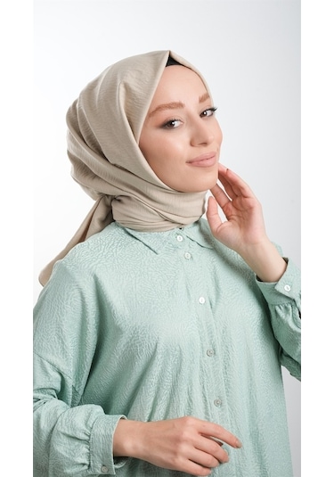 Hürrem Bone 202105_12 Pamuk Düz Klasik Caz Şal Bej