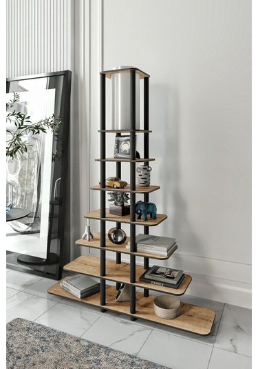 Sierras Raflı Lambader Meşe Şapka Rengi