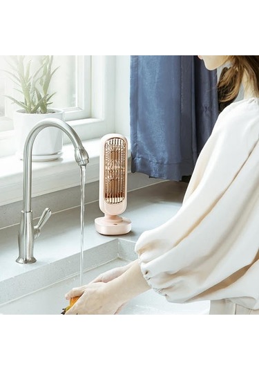 Taşınabilir Klima Fanı Yaz Kişisel Masaüstü Fan Ev Ofis Usb Şarj Edilebilir 3 Hız Ayarlanabilir Sessiz Hava Soğutucu Fanlar 9587 Pembe