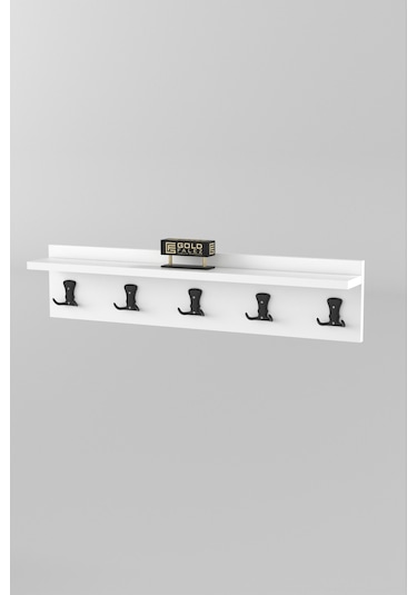 Askılık Duvar Elbise Askılığı Portmanto 80 Cm Beyaz Düz Beyaz