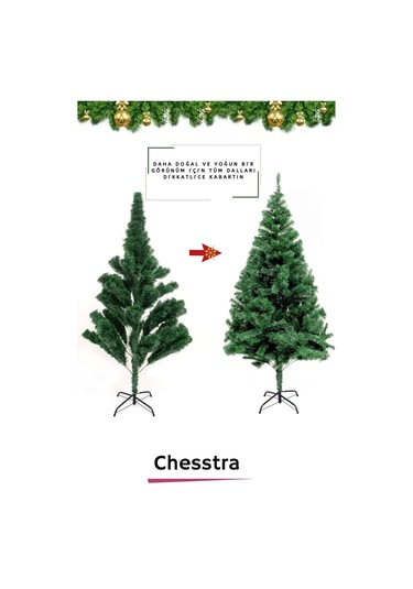 Kutulu Ayaklı Süsleme Seti Yılbaşı Çam Ağacı Renkli Işığı Yeni Yıl Süsleri Noel Paket 150 Cm 240 Dal Standart