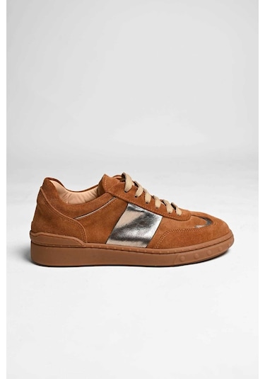 Bestello Bağcıklı Kauçuk Taban Sneaker 101-gumk-01 Kadın Ayakkabı Taba Suet