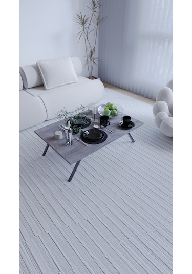 Toprak Dikdörtgen Katlanabilir Yer Sofrası Laptop Masası