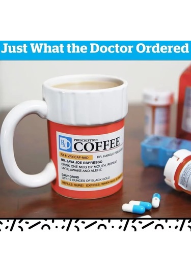 Shineyee Seramik İlaç Flakası Desenli Kahve Fincanı - Özel Formda Özgün Kahve Bardakası