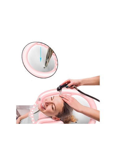 Joints Portatif Taşınabilir Hasta Hamile Saç Yıkama Havuzu Pembe