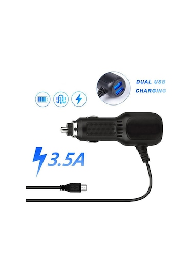 Araç Kamerası Araç Şarj Cihazı 12v - 24v 3.5a 3.5m Dvr Şarj Kablosu Straight Mini Usb