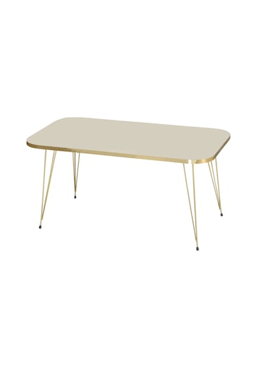 Zigon Sehpa Kr Ve Orta Sehpa Kr Set Gold Krem Tel