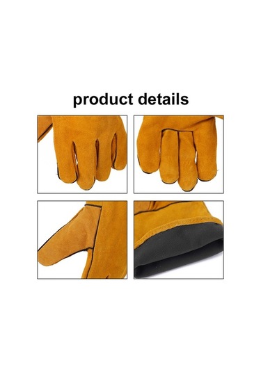 Novahub Ekstra Uzun Kalın Deri Kaynak Eldiveni Kırmızı/sarı