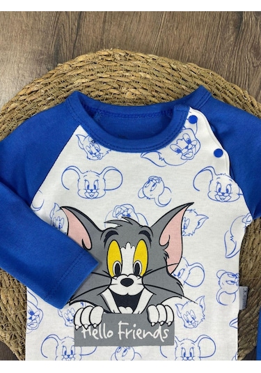 2d2b Hello Friends Alttan Çıtçıtlı Bereli Unisex 3lü Bebek Takım Mavi