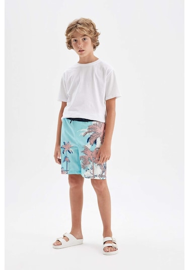 DeFacto Erkek Çocuk Palmiye Desenli Deniz Şortu C3594A824HSTR177 DeFacto Erkek Çocuk Palmiye Desenli Deniz Şortu C3594A824HSTR177