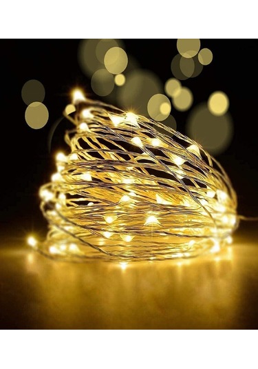 Ev Balkon Ve Parti İçin 10 M Kumandalı 8 Fonksiyonlu Gün Işığı Pilli Peri Led Yılbaşı Süsü Işık Gün Işığı