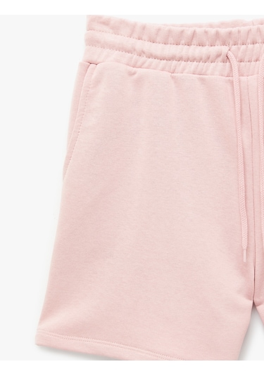 Koton Cepli Beli Bağcıklı Pamuklu Slim Fit Mini Şort Pembe 6sal40004ık Gül