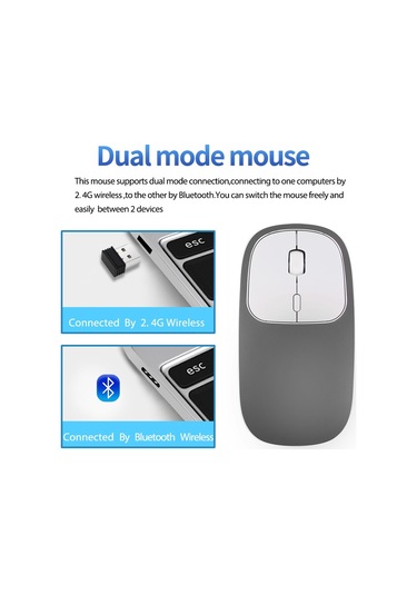 Cbtx Alüminyum Alaşımlı Şarj Edilebilir 2.4G Bluetooth Çift Modlu Mouse