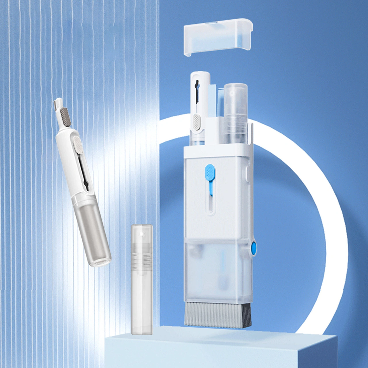 Kosona Mavi 7'li Elektronik Temizlik Seti - Klavye, Ekran Ve Kulaklık Temizleyici Fırça, Sprey Ve Aksesuarlar