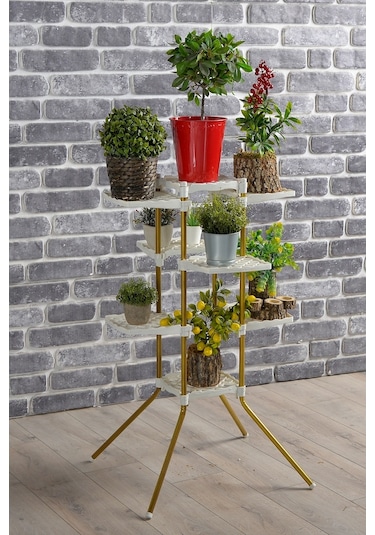 Fullreyon Vailante 8'Li Çiçeklik Saksı Standı Dekoratif Saksılık Diğer