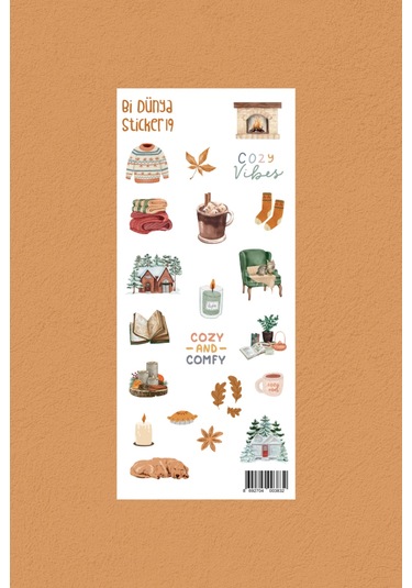 M19- Cozy Home Sticker Seti Çok Renkli