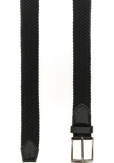 Guess Erkek Siyah Sosa Düz Sabit Deri Kemer 35 Mm Siyah