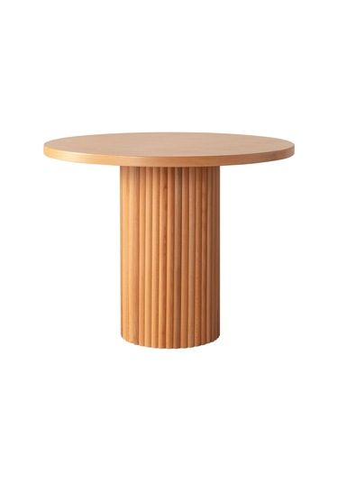 Boho İskandinav Natural Ahşap Masa Sandalye Takımı 90x90 Natural