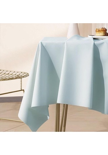 Mavi Lüks Yüksek Dereceli Kuzu Derisi Pvc Su Geçirmez Ve Yağ Geçirmez Yıkanmaz Masa Örtüsü Dikdörtgen Ev Masa Çay Masası Ve Masa Örtüsü