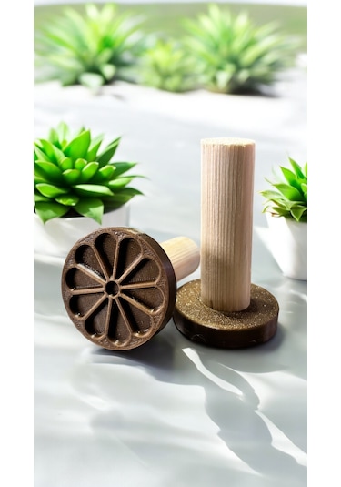 Damla Desen Kurabiye Aparatı 5 Cm Kahverengi