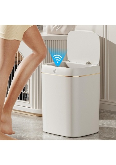 Pazly Suntek Sensör Ofis Mutfak Için Çöp Beyaz Banyo 13-litre 13l Ld Beyaz