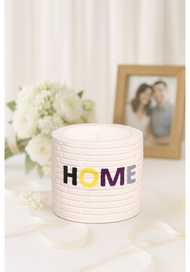 Dekoratif Kokulu Mum Home Beyaz