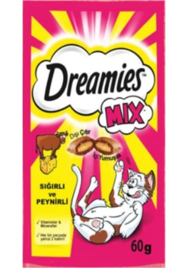 Dreamies Mix Sığır Etli ve Peynirli Kedi Ödül Bisküvisi 6 x 60 G