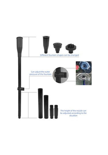 Pazly 1000l/s Renkli Işıklı Akvaryum Pompası, 9 Nozullu, Ayarlanabilir Akış, Sessiz Çalışma