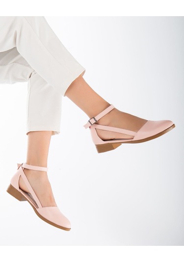 Rayna Kısa Topuk Cilt Ayakkabı Pudra