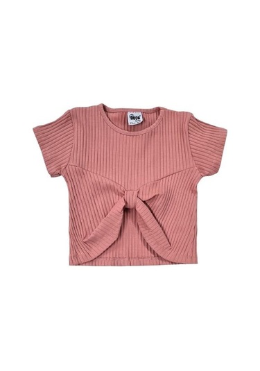 Çiçek Desenli Kız Çocuk Etekli Takım Somon