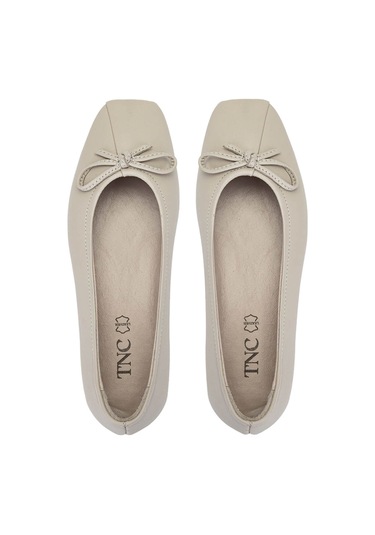 Tamer Tanca Kadın Hakiki Deri Bej Babet Ayakkabı 879 3641 Bn Ayk Y25 Bej Dr Bej
