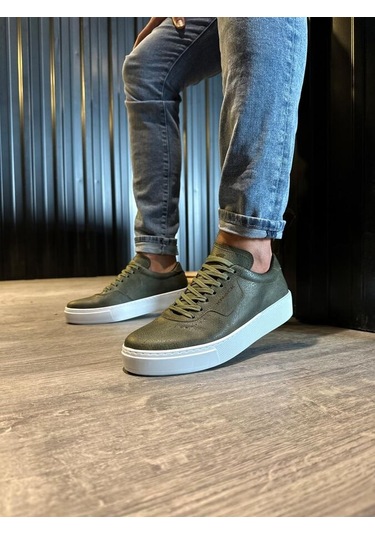 Pabucmarketi Günlük Erkek Ayakkabı Haki Yeşil Yeşil