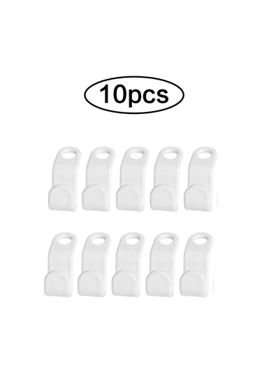 Beyaz 50 Adet Elbise Askısı Genişletici Klipler Uzay Tasarrufu Konektörü Kanca Basamaklı Askılar Kanca Ev Dolap Depolama Raf Organizasyonu 10 Beyaz