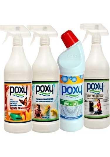 Poxy Wcjell + Fayans + Genel Temizlik + Ağır Yağ Çözücü 4 x 1 L