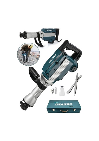 Dragro DRG-16KG Profesyonel 16 KG 70 Joule 65 MM S Büyük Tip Kırıcı Delici Sivri Ve Yassı Keski + Çanta
