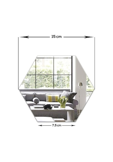 Ayna | Düz Ayna | 30'Lu Takım Altıgen Ayna Şeffaf