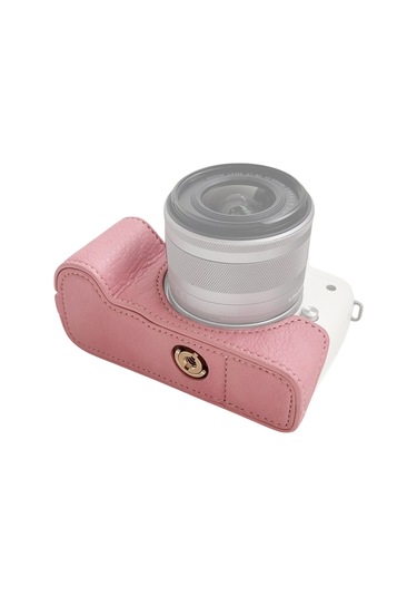 Youtek Eos M50/m50 Iı/m5 İçin Pembe Deri Kılıf - Tripod Bağlantılı, Omuz Askılı