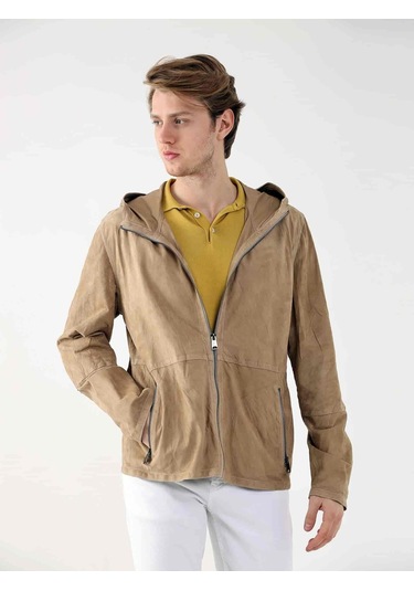 Dufy Bej Erkek Regular Fit Düz Kapüşonlu Mont - 96319-bej Bej