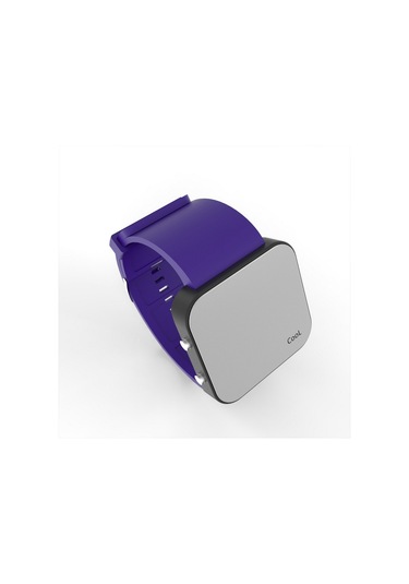 Cool Watch Saat - Siyah Led Kasa - Mor Kayış Unisex Pembe