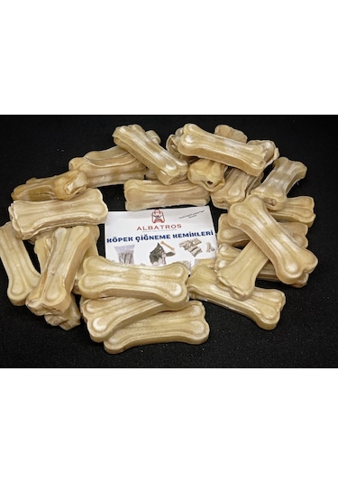 Albatros Beyaz Pres Köpek Çiğneme Kemiği 12 CM 1 KG