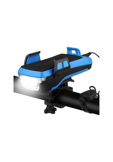 Dancemonkey 4'ü 1 Arada Şarj Edilebilir Bisiklet Farı - Su Geçirmez Telefon Tutucu, Led Işık Ve 130 Desibel Korna İle Güvenli Sürüş, Siyah Siyah