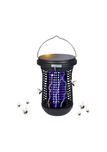 Xindoker Lt807s Güneş Enerjili Elektrikli Mus Lamba - Dış Mekan Su Geçirmez, 1500v Ağ, 2500mah Pil, Beyaz Led Aydınlatma + Mor Işık Kovucu, Bahçe/çiftlik Uygun Siyah