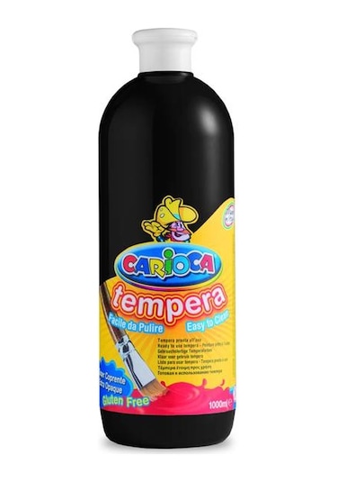 Carioca Tempera Yıkanabilir Poster Boya 1000 Ml.  Siyah