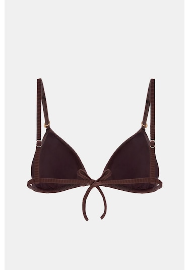 Amarelle Assos Mocha Dolgusuz Çıkarılabilir Pedli Üçgen Bikini Üst Kahverengi