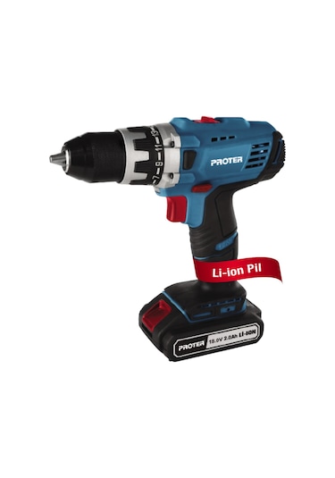Proter PST 418 SL 18V 2 Ah Li-ion Çift Akülü Matkap Vidalama