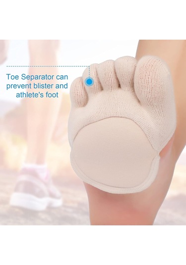 Maiyame Kadınlar İçin 6'lı Set Yarı Ayaklı, Kaymazsız, Gizli Parmaklı Çoraplar Us 6-9.5 Ayakkabı Numara Diğer