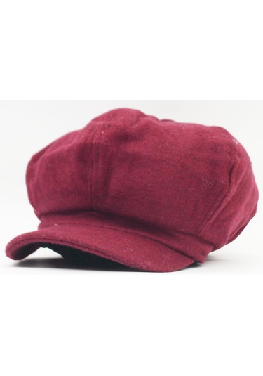 Şapkadan Kadın Yünlü Vintage Kasket Retro Kışlık Şapka 45645dr56701