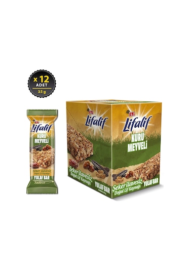 Eti Lifalif Kuru Meyveli Yulaf Bar 12 x 35 G