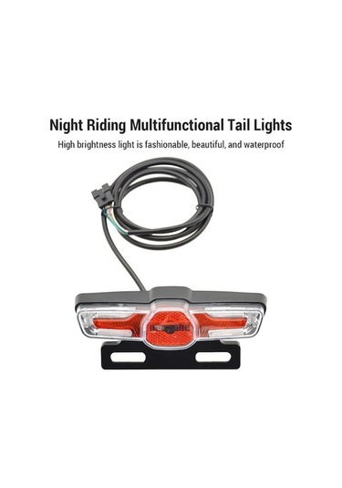 Fashionfit Ve Ve V Siyah Sinyalleri Seti Ön Kuyruk Korna Kitleri Işık Işık Işık İle Far Elektrikli Ebike Dönüş Bisiklet Bisiklet Arka Anahtarı 24-48 Sb Siyah Siyah